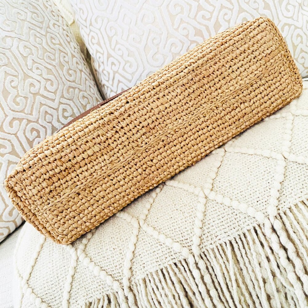 NEW J.Crew Handknotted Raffia Rectangular Clutch … - image 9